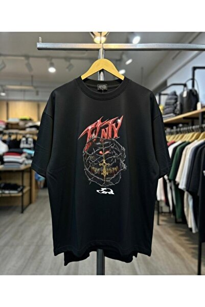 playwear Тениска Wny с щампа на бодлива тел, 100% памук, стандартна кройка, с...