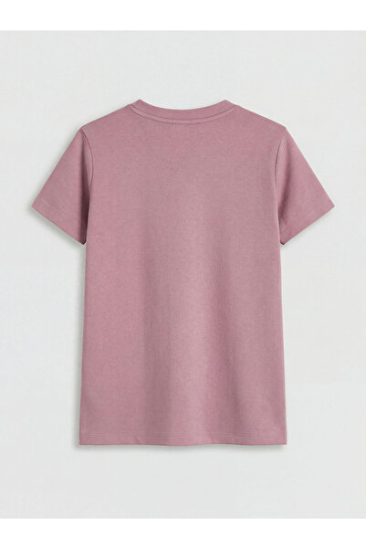 LC Waikiki Γυναικείο μπλουζάκι Pink Crew Neck Soft Touch