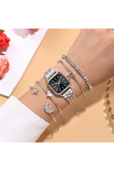 GENERAL A sleek and elegant women's watch with a modern square design and a s...