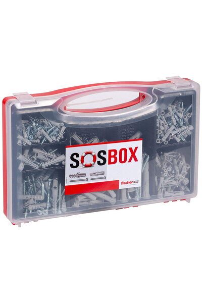 Fischer Diblu SOSBOX S plus FU cu șuruburi - gri deschis - 360 de piese