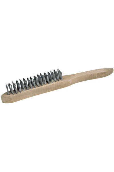 MEGA WIRE BRUSH WITH WOOD HANDLE / 3 ROWS