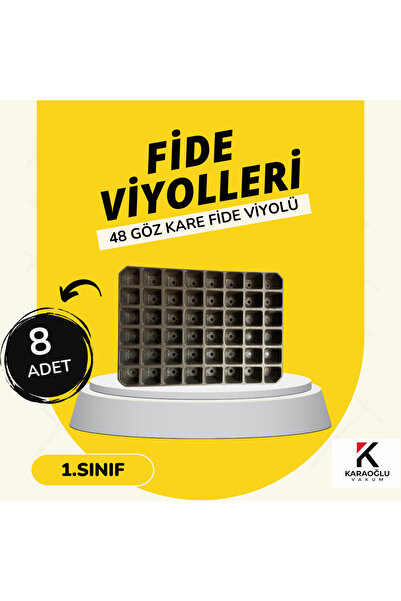 KARAOĞLU VAKUM AMBALAJ 48 Göz Fidelik 8 Adet Fide Viyolü Fide Altlığı Tohum Y...
