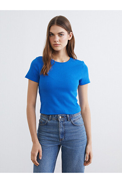 LC Waikiki Rmz Gi̇yi̇m Farkiyla Zero Roba Collar Ribbed Women's Crop