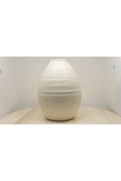 Generic ELEGANT EGG SHAPED CERAMIC BUD WHITE VASE