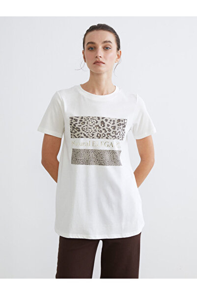 LC Waikiki RMZ GİYİM FARKIYA تي شيرت نسائي مطبوع بياقة روبا