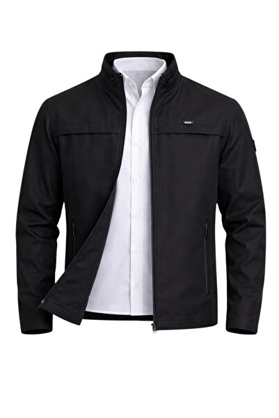 SİVAİST Siyah Erkek Pamuk Polyester Karışımlı Su Ve Rüzgar Geçirmez Mevsimlik...