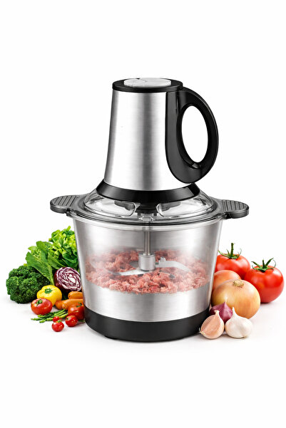Otto Electric Chopper 1000W, 3L Stainless Steel Bowl, Double Panel Stainless ...