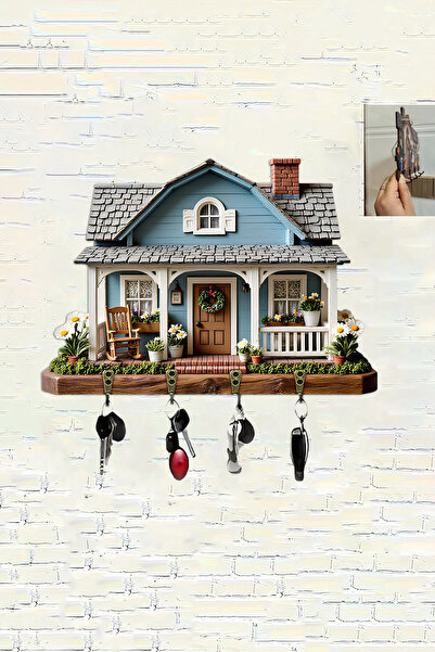 kutuTR Dekoratif 3D Tasarım Ahşap Anahtarlık Askılığı – 28x18 cm Duvar Askısı