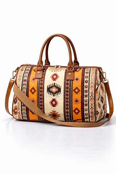 Elix Matmassel etnik desenli bohem kadın çantası