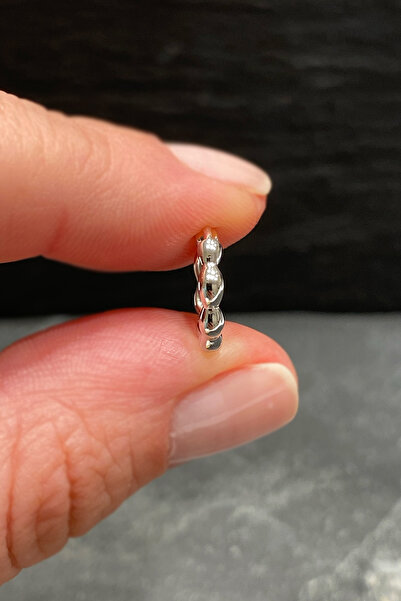Sekiz Boğum Silver Gümüş Halka Piercing,helix,tragus, Kıkırdak Küpesi