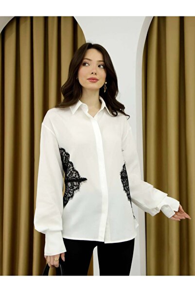 Coral Lace Detailed Shirt 102275 White