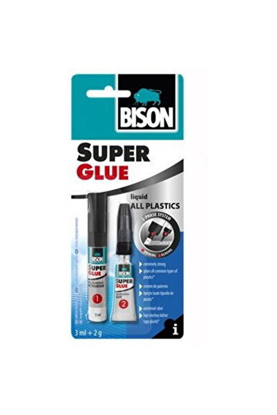 Bison Super Glue pentru toate materialele plastice, 3ml+2g