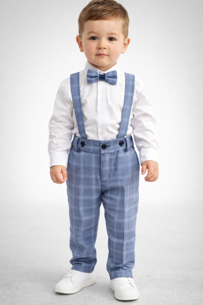 HAYTA Dečji kombinezon Dečji salopet kombinezon sa košuljom i leptir mašnom K...