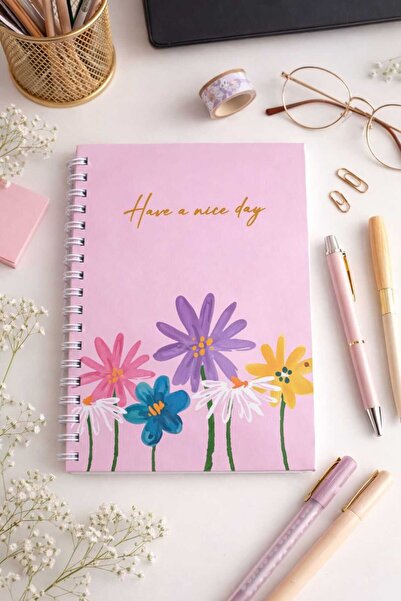 Ozzy Caiet creativ cu copertă rigidă spiralată, liniat, 80g, 17x24, 100 file