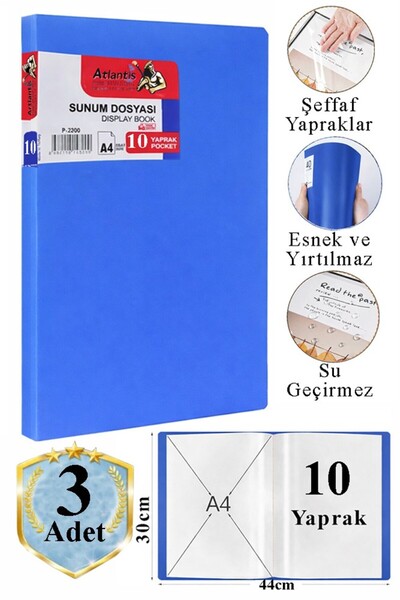 Artlantis Μπλε Φάκελος Παρουσίασης 10 τεμαχίων, 3 Τσάντες, Φάκελος Καταλόγου ...