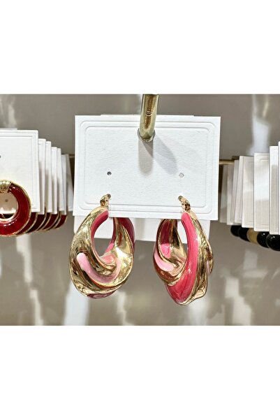 GLOW ACCESSORIES BAE Stainless Steel Thick Pearlescent Hoop Earrings