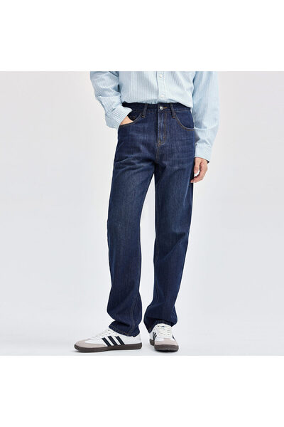 Giordano Men’s Regular Fit Mid Rise Elastic Waist Denim Jeans | Online Exclusive