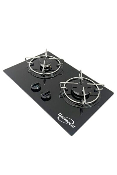 univercal Karavan İkili Ankastre Cam Ocak / Gaz Emniyetli / 25x40 cm