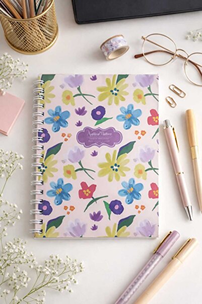 Ozzy Caiet creativ cu copertă rigidă spiralată, liniat, 80g, 17x24, 100 file