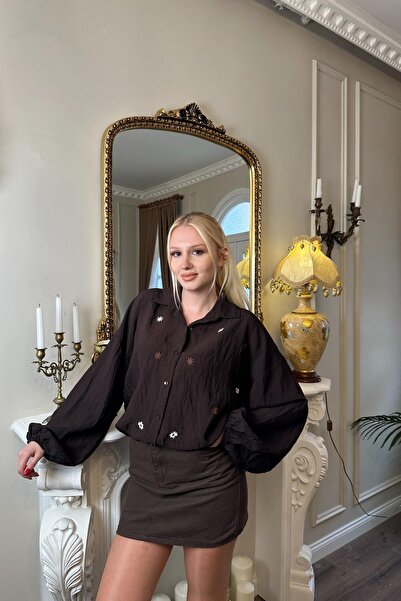 lizge giyim EMBROIDERY DETAILED SHIRT