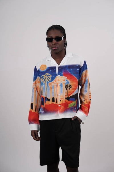 Yeblin Digital Print Long Sleeve Shirts