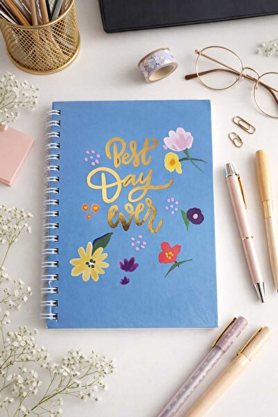 Ozzy Caiet creativ cu copertă rigidă spiralată, liniat, 80g, 17x24, 100 file