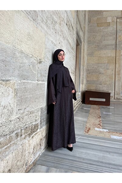 MODA S&S BZLİNE Women's Luxury Stone-Embellished Abaya Shawl Set