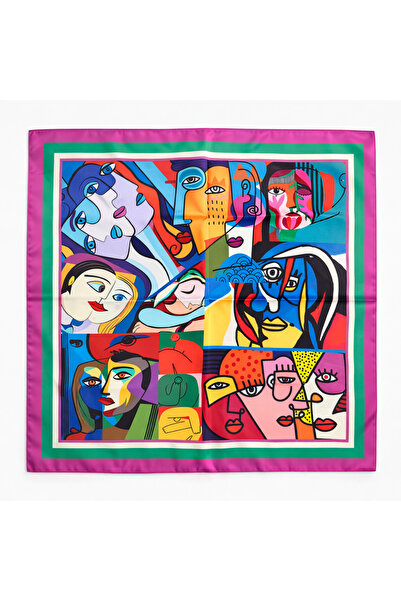 KUMSAL AKSESUAR Desenli Fular Bandana 55x55cm