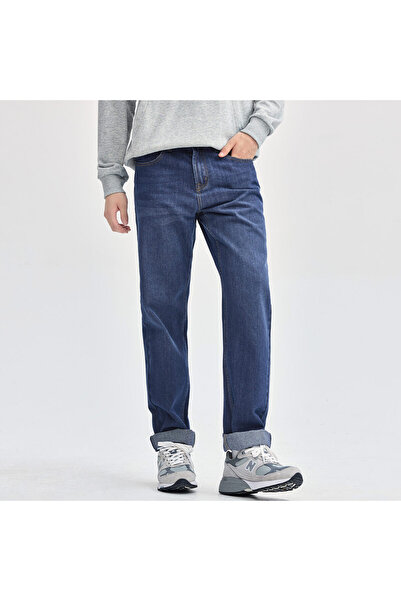 Giordano بنطلون دنيم رجالي بقصة عادية وخصر متوسط ​​الارتفاع خصر مطاطي | حصري ...