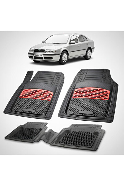 TEAMCAR Συμβατά πατάκια δαπέδου Skoda Octavia I Liftback 1996-2010 | Κόκκινα