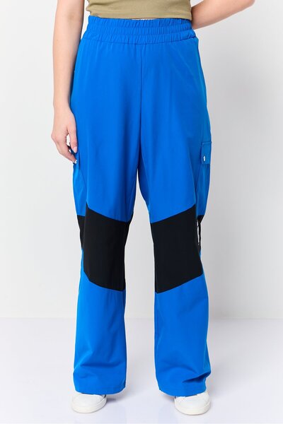 Juicy Couture Juicy by Women Regular Fit Two-Tone Wide Leg Pants, Blue