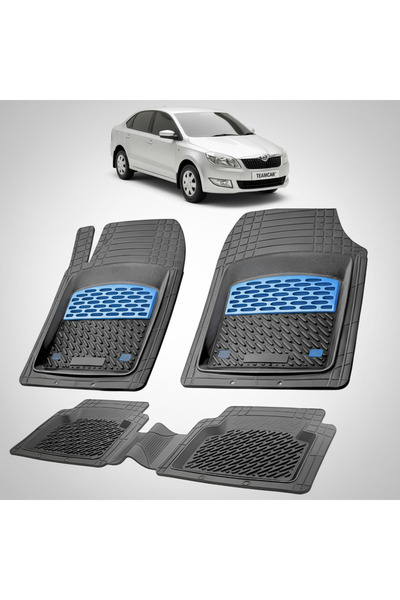 TEAMCAR Συμβατά πατάκια δαπέδου Skoda Rapid I 2012-2019 | Μπλε