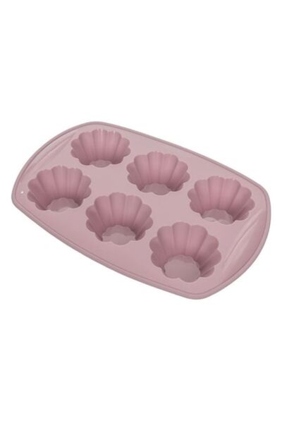 BREZIUM Silicone muffin baking molds, 29.5x20.5x3.5cm, Pink,