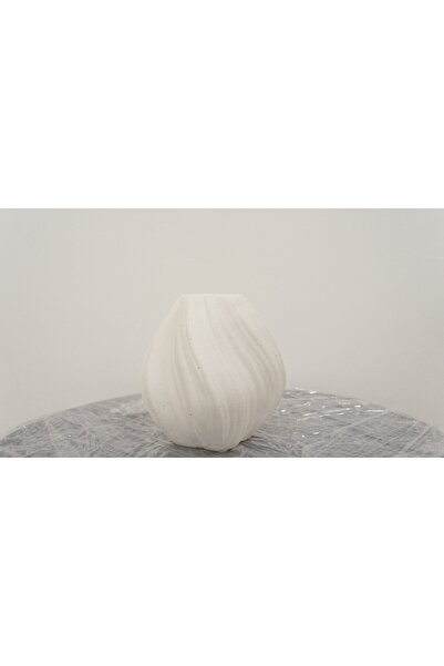 Generic ELEGANT SWIRL DESIGNED WHITE CERAMIC VASE
