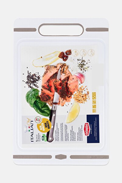 Stefanplast Large Plastic Anti Slip Cutting Board, White