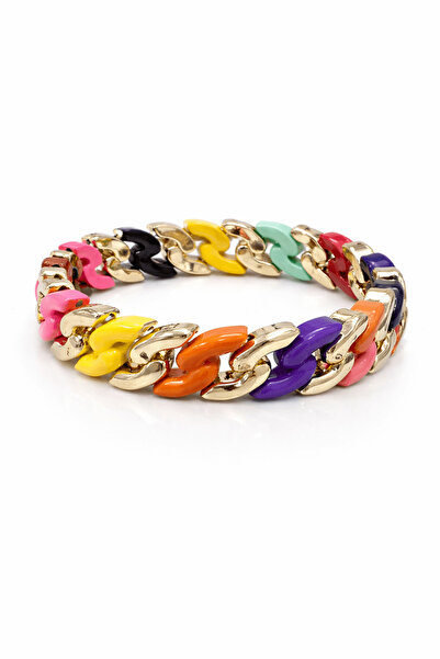 Defne Silver Steel Colored Porcelain Bracelet