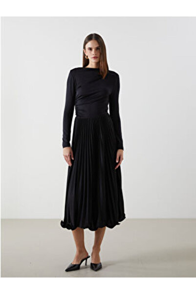 LC Waikiki MODANOVA SEZON Kahverengi Beli Lastikli Şifon Kadın Pileli Etek