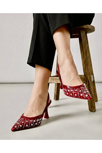 Felisya Butik Stone Printed File Heeled Shoes 8.5cm