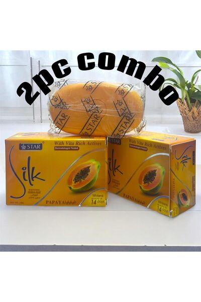sz star Silk Papaya Herbal Whitening Soap with Vita-Rich Actives, 2pcs COMBO ...