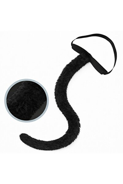 CT STONES Coadă neagră pluș care poate fi modelată 70 cm
