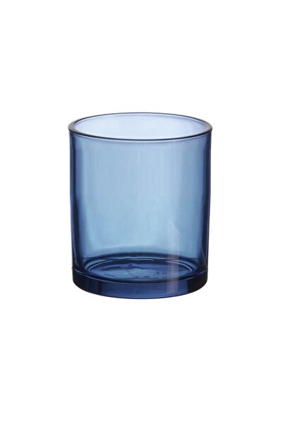 İV BLUE PURPLE 6 Pieces Smoked Glass Cup Candle Holder - Convenient for Filling