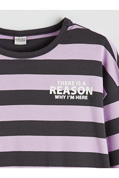 LC Waikiki Crew Neck Striped Girl's T-Shirt