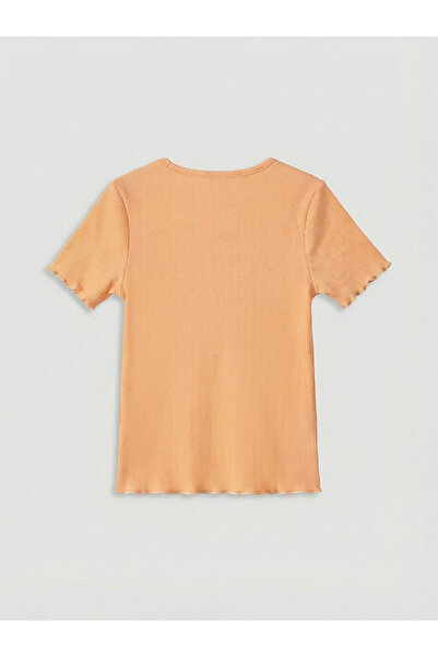 LC Waikiki Crew Neck Embroidered Girl's T-Shirt