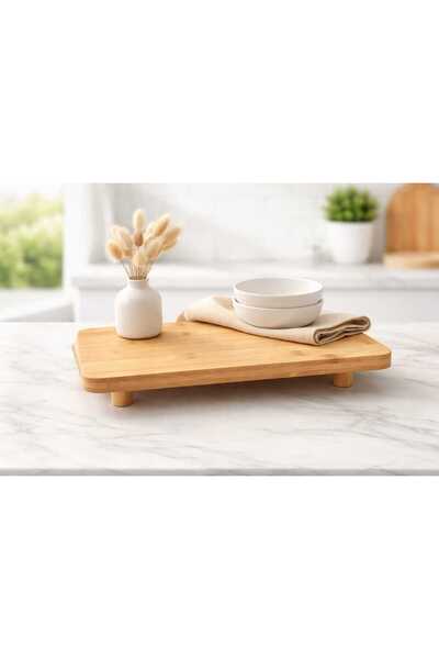 Emek Ahşap & Aksesuar Bambu sunumluk , doğrama tahtası ayaklı 23x33