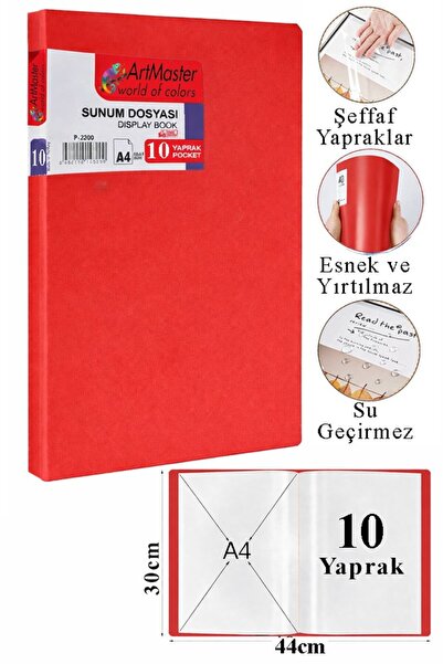 Artlantis Dosar de prezentare roșu, 10 bucăți, cu pungi, catalog de dosare, 1...