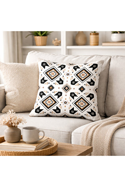 Piloji Bohemian Ethnic Patterned Digital Print Piece Decorative Cushion Pillo...