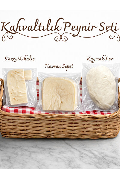 BALURA Kahvaltılık Peynir Seti 750 g – Taze Mihaliç, Havran Sepet Peyniri & K...