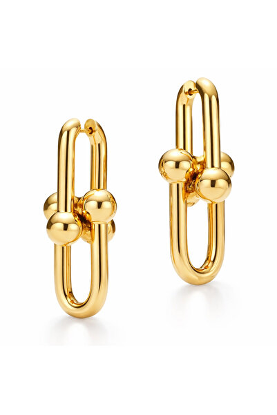 OEM Gold Earrings – Modern Geometric Design, 3 cm, Elegant and Versatile