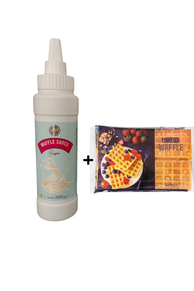 KMS HOME Elit Glutensiz Beyaz Krema Sos 330 gr Waffle Sosu + Hazır Waffle (pi...