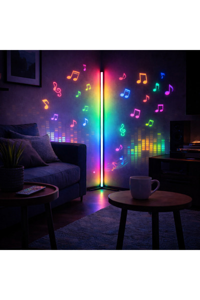 Lamba RGB LED floor lamp 10W, 140cm, USB, remote control, music playback func...